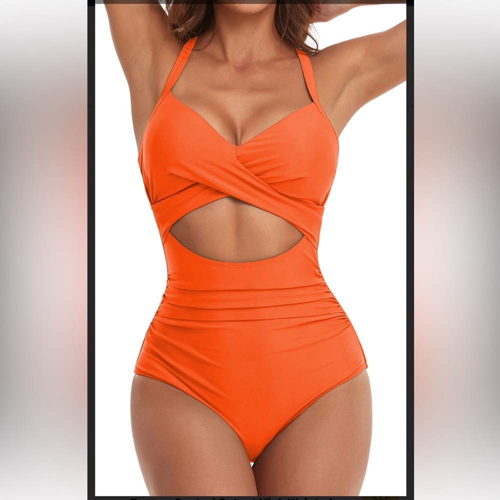 Eomenie Women One Piece Swimsuits Tummy Control Cutout High Waisted Size 2X‎ NWT
